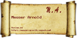 Messer Arnold névjegykártya